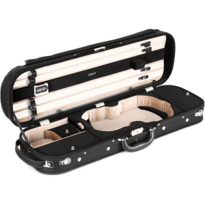 Howard Core CC535 Two-tone Violin Case with Black Exterior/Black and Gold Interior - 4/4 Size