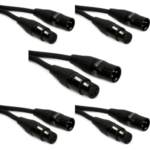 Hosa HMIC-003 Pro Microphone Cable 5-Pack - 3 foot