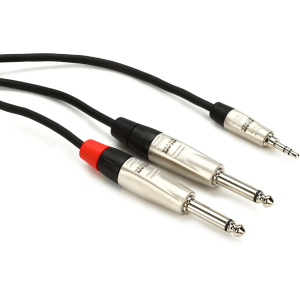 Hosa HMP-003Y Pro Stereo Breakout Cable - 3.5mm TRS Male to Dual 1/4-inch TS Male - 3 foot