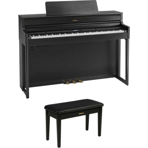 Roland HP704 Digital Upright Piano - Charcoal Black