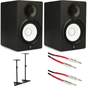 Yamaha HS7 Powered Studio Monitor Pair with Stands and Cables