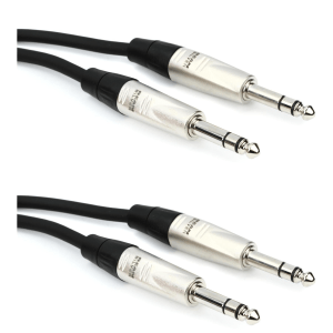 Hosa HSS-100 Pro Balanced Interconnect Cable - REAN 1/4-inch TRS Male to REAN 1/4-inch TRS Male (2-Pack) - 100 foot