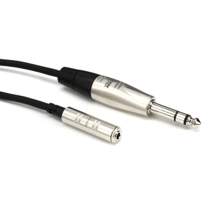 Hosa HXMS-005 Pro Headphone Adaptor Cable - REAN 3.5mm TRS Female to 1/4-inch TRS Male - 5 foot