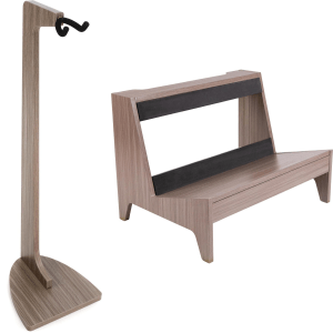 Gator Frameworks Elite Series Guitar Hanging Stand and Large Amp Stand - Driftwood Grey