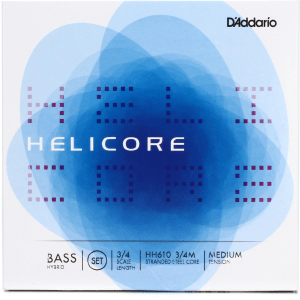 D'Addario HH610 3/4M Helicore Hybrid Double Bass String Set - 3/4 Size - Medium Tension