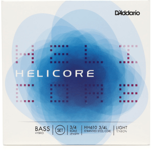D'Addario HH610 3/4L Helicore Hybrid Double Bass String Set - 3/4 Size - Light Tension
