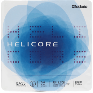 D'Addario H614 3/4L Helicore Orchestral Double Bass E String - 3/4 Size - Light Tension