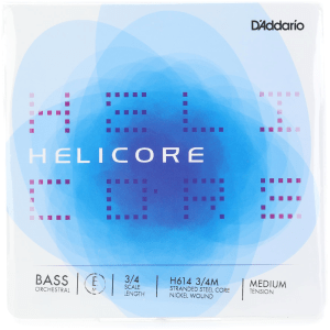 D'Addario H614 3/4M Helicore Orchestral Double Bass E String - 3/4 Size - Medium Tension