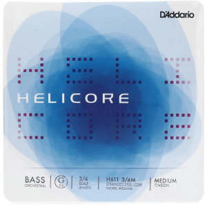 D'Addario H611 3/4M Helicore Orchestral Double Bass G String - 3/4 Size - Medium Tension
