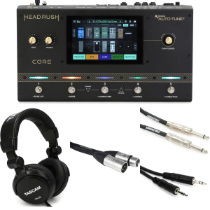 Headrush Core Guitar Multi-effect/Amp Modeler/Vocal Processor Unit Headphones and Cables Bundle