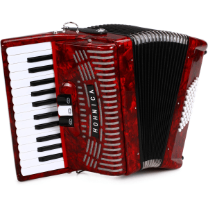 Hohner Hohnica 1304 48 Bass Piano Accordion - Pearl Red