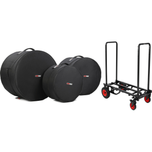 Gator Icon Series Bop Drum Set Bags and 52" Utility Cart