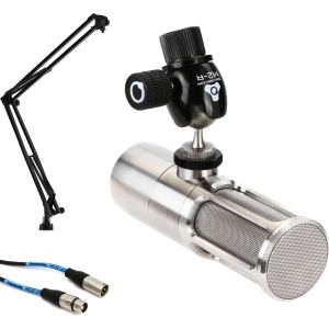 Earthworks ICON Pro Broadcast Streaming Microphone Bundle with Desktop Boom Stand and Cable
