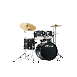 Tama Imperialstar IE50C 5-piece Complete Drum Set with Snare Drum and Meinl Cymbals - Black Oak Wrap