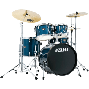 Tama Imperialstar IE50C 5-piece Complete Drum Set with Snare Drum and Meinl Cymbals - Hairline Blue