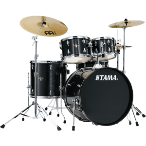 Tama Imperialstar IE52C 5-piece Complete Drum Set with Snare Drum and Meinl Cymbal - Hairline Black