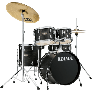 Tama Imperialstar IE58C 5-piece Complete Drum Set with Snare Drum and Meinl Cymbals - Black Oak Wrap