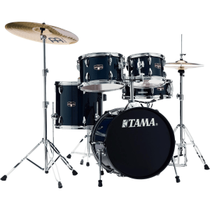 Tama Imperialstar IE58C 5-piece Complete Drum Set with Snare Drum and Meinl Cymbals - Dark Blue