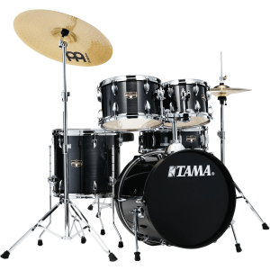 Tama Imperialstar IE58C 5-piece Complete Drum Set with Snare Drum and Meinl Cymbals - Hairline Black