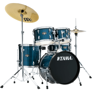 Tama Imperialstar IE58C 5-piece Complete Drum Set with Snare Drum and Meinl Cymbals - Hairline Blue