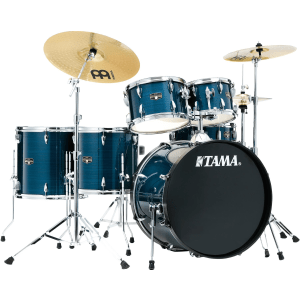 Tama Imperialstar IE62C 6-piece Complete Drum Set with Snare Drum and Meinl Cymbals - Hairline Blue