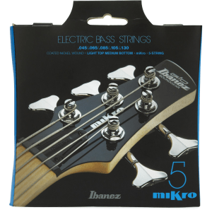 Ibanez IEBS5CMK Nickel-wound miKro Bass Guitar Strings - .045-.130 Light Top/Medium Bottom, 5-string