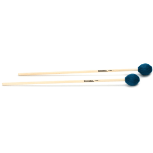 Innovative Percussion IP240N Medium Marimba Mallets - Teal Yarn - Natural Birch