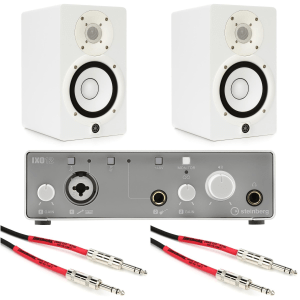 Steinberg IXO12 2x2 USB Audio Interface with HS5W Monitors - White