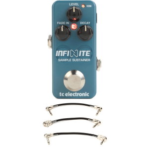 TC Electronic Infinite Sample Sustainer Mini Pedal with Patch Cables