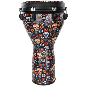 Meinl Percussion Jumbo Djembe - 14-inch Djembe - Day of the Dead with Matching Head