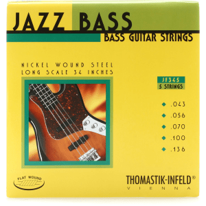 Thomastik-Infeld JF345 Jazz Flatwound Bass Guitar Strings - .043-.136 Long Scale 34" 5-string