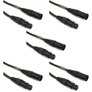 JUMPERZ JGM-1.5 Gold Microphone Cable - 1.5 foot (5-Pack)