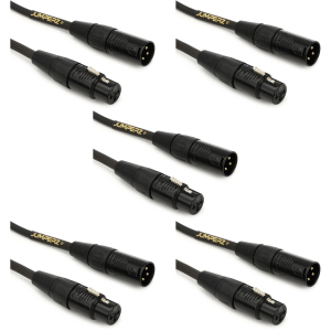 JUMPERZ JGM-5 Gold Microphone Cable - 5 foot (5-Pack)