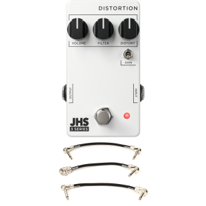 JHS 3 Series Distortion Pedal with Patch Cables