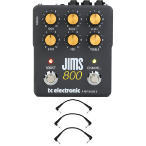 TC Electronic Ampworx JIMS 800 Preamp Pedal with 3 Patch Cables