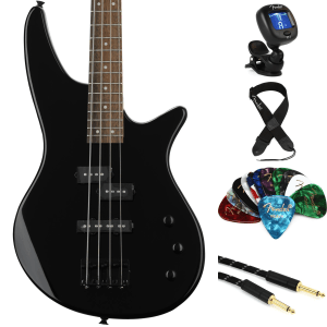 Jackson Spectra JS2 Bass Guitar Essentials Bundle - Gloss Black