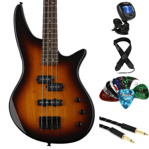 Jackson Spectra JS2 Bass Guitar Essentials Bundle - Tobacco Burst