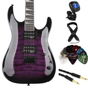 Jackson JS Series Dinky Arch Top JS32Q DKA HT Electric Guitar Essentials Bundle - Transparent Purple Burst