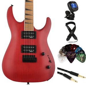 Jackson JS Series Dinky Arch Top JS24 DKAM Electric Guitar Essentials Bundle - Red Stain