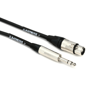JUMPERZ JZTRSXF-2 XLR Female to 1/4-inch TRS Male Studio Patch Cable - 2 foot