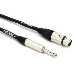 JUMPERZ JZTRSXF-6 XLR Female to 1/4-inch TRS Male Studio Patch Cable - 6 foot