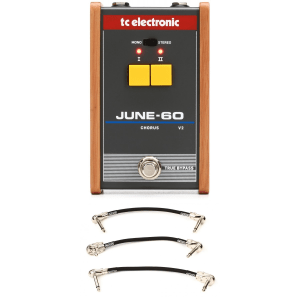 TC Electronic June-60v2 Vintage-Analog Chorus Pedal with Patch Cables