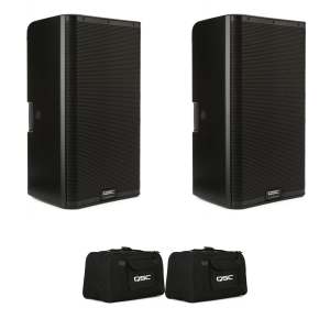 QSC K12.2 2,000-watt 12-inch Powered Speaker Pair With Bags Bundle