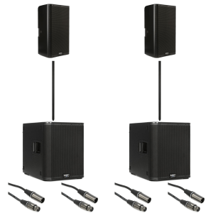 QSC K12.2 12 inch Powered Speaker and KS118 18 inch Powered Subwoofer PA Bundle
