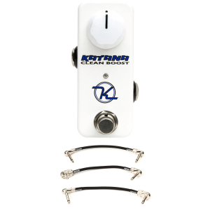 Keeley Katana Mini Clean Boost Pedal and Patch Cables - White