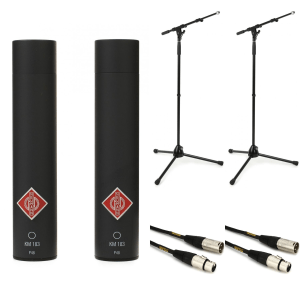 Neumann KM 183 Stereo Set Small-diaphragm Microphones Bundle with Stands and Cables - Matte Black