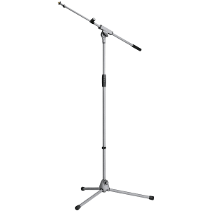 K&M 210/8 Microphone Stand with Telescoping Boom - Gray