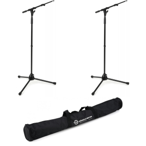K&M 210/9 Telescoping Boom Microphone Stand Pair with Carrying Bag