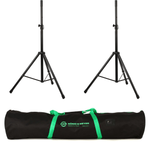 K&M 21436 Aluminum Speaker Stand Pair with Carrying Bag