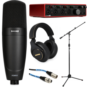 Shure KSM32 Large-diaphragm Condenser Microphone and Focusrite Scarlett 18i8 USB Audio Interface Bundle